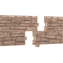 Цокольный сайдинг (Фасадные панели) Фасадная панель Ю-пласт Stone House Фасадная панель Стоун Хаус сланец бурый