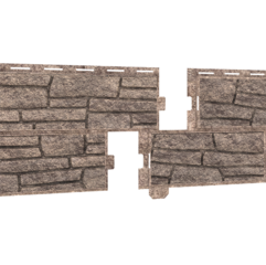 Цокольный сайдинг (Фасадные панели) Фасадная панель Ю-пласт Stone House Фасадная панель Стоун Хаус сланец бежевый