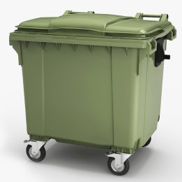Мусорные контейнеры Пластиковые контейнеры для мусора с крышкой 1100 л Пластиковый контейнер с крышкой 1100 л. зеленый