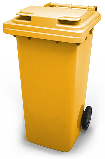 Мусорные контейнеры Пластиковые баки для мусора с крышкой 240 л Пластиковый бак с крышкой 240 л. желтый