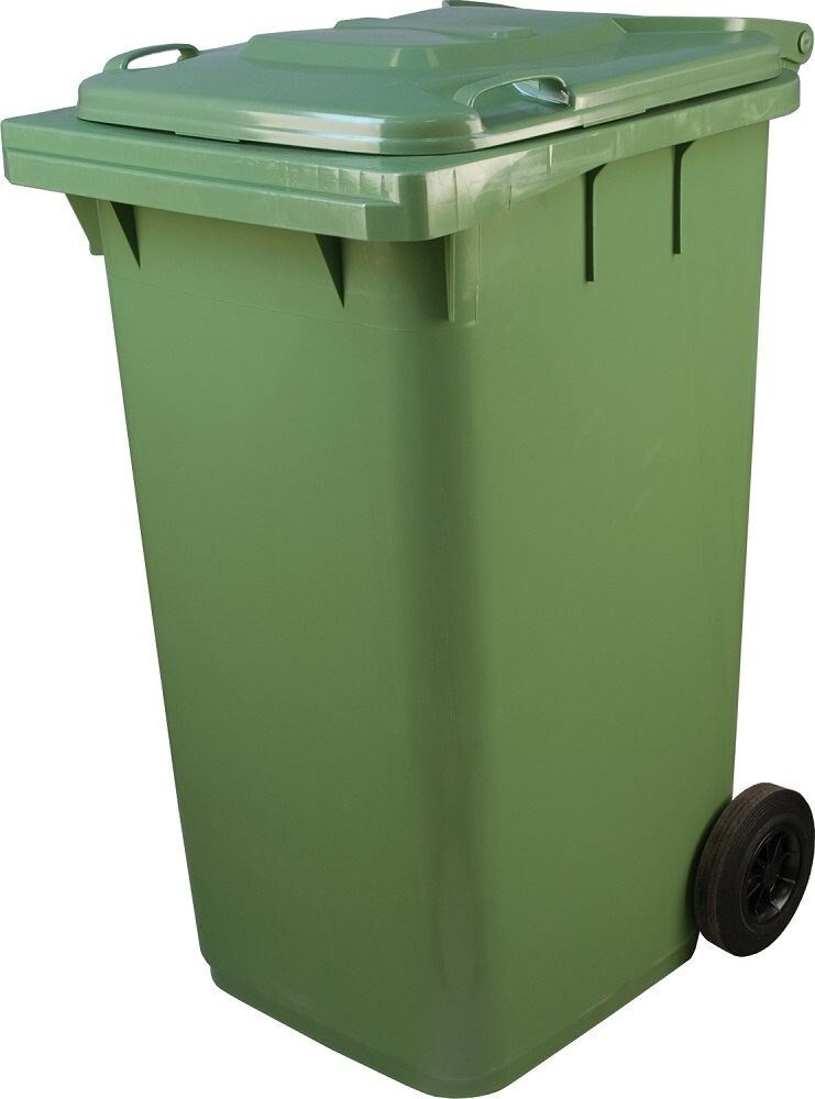 Мусорные контейнеры Пластиковые баки для мусора с крышкой 240 л Пластиковый бак с крышкой 240 л. зеленый